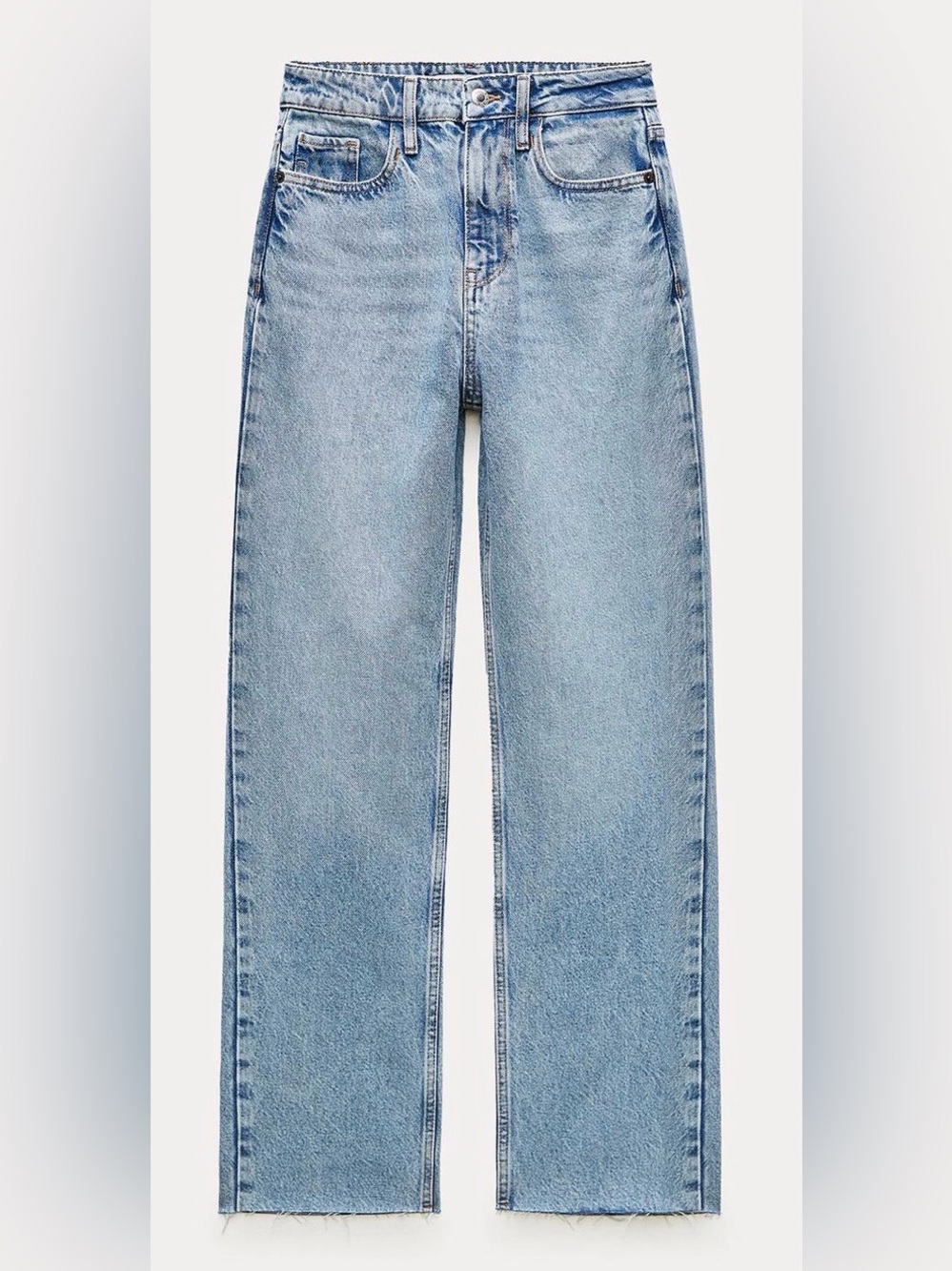 Zara Light Wash Straight Womenās Jeans